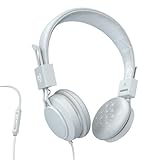 JLab Audio INTRO Premium On-Ear Headphones, with Universal Mic (White)