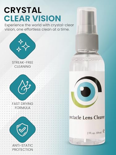 SPORTS WORLD VISION Leader Liquid Lens Cleaner for Glasses 3x59 ml, 2Fl oz Bottle for Glasses Cleaner, Other Contact Lenses Solution - Alcohol Free Glasses Spray Cleaner Suitable for All Coatings