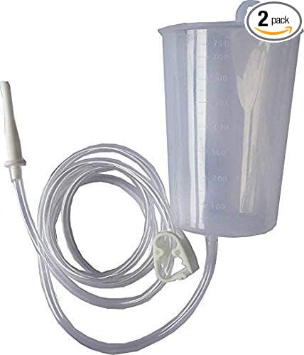CurePlus Non Sterile Kit Enema Can with Silicon Colon Tip PVC Tube Pinch Clamp and Nozzle (Clear, Pack of 1)