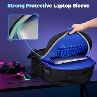 MATEIN 17.3 Inch Gaming Laptop Backpack for Men, TSA Friendly Travel Laptop Backpack with Organizer Pouch, Rain Cover, Padded Laptop Protection, Anti Theft Pocket, Carry On Gaming Bag