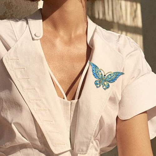 Image of Gold Crystal Animal Brooches for Womne Elegant Rhinestone Butterfly Cat Fox Brooch Pins Fashion Jewelry Accessories for Women Gift