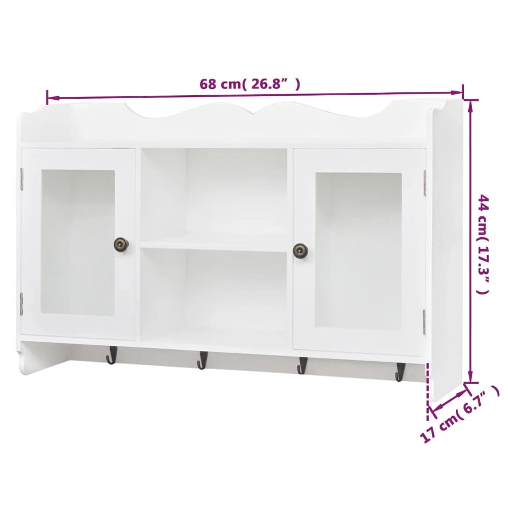 vidaXL Vitrine Murale Invisible avec étagère de Livre/DVD/Verre en MDF Blanc