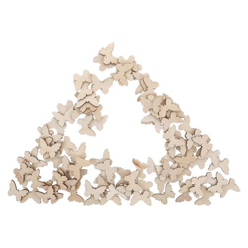 KAJNBN 100 Unidades Rodajas de Madera Beige para Manualidades, Adornos de Madera en Blanco de Contrachapado de Álamo, para Pintar y Decorar Árbol de Navidad o Ventana, Ideales