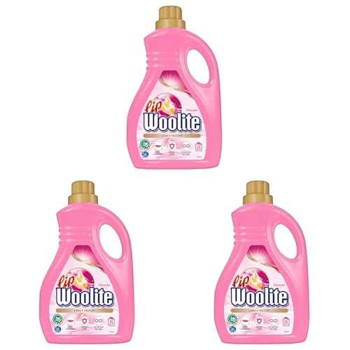 Lip Woolite Detersivo Lavatrice Lana e Delicati 25 Lavaggi, da 1500 ml di Detersivo Lavatrice Liquido Lana e Delicati con Cheratina (Confezione da 3)