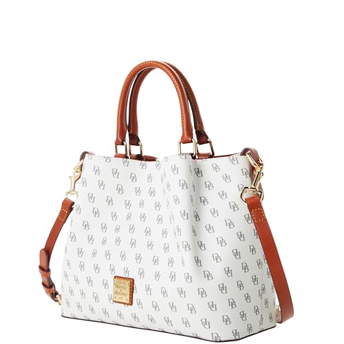 Dooney & Bourke Women's Gretta Brenna Satchel in Coated Cotton, Large Handbag with Adjustable & Detachable Shoulder Strap2