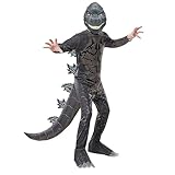 GOBWCOT Dinosaur Costume Kids Boys Raptor Dino Suit With Dinomask Halloween Monsters Cosplay Jumpsuit