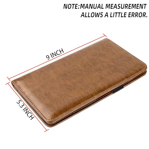 BVYA Server Book for Waitress, 5x9 Inch Server Book with Zipper Pocket, Unique Printed Leather Server Wallet Organizer Fit Waitress Apron, with A Pen (Vintage-Brown) by bvya - Used condition - Image 2