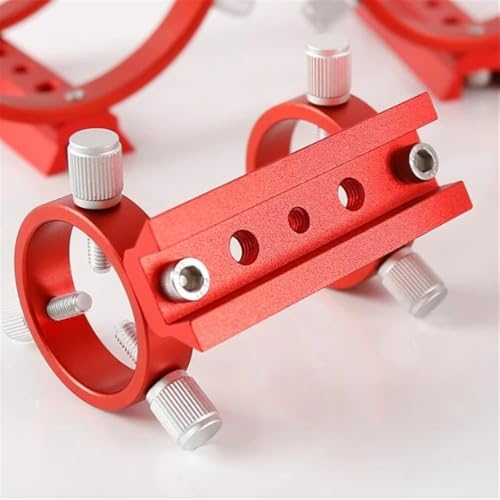 Anillos guía de 102 mm para telescopios con placa y tornillos en rojo 3