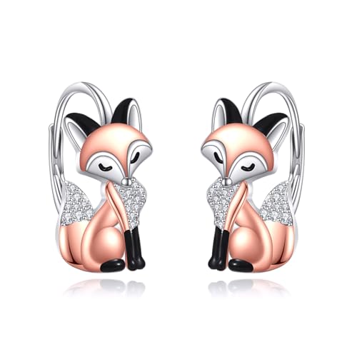 Boucles d'oreilles renard argent sterling 925 petit bijou minimaliste