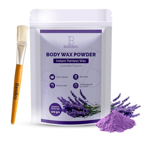 Image of Lavender Hair Removal Wax Powder for Women & Men | Professional & Painless Herbal Wax Powder with Natural Ingredients for All Skin Types | Quick, Easy to Apply Hair Removal for Smooth Skin with No Irritation or Skin Rashes 100 Gms