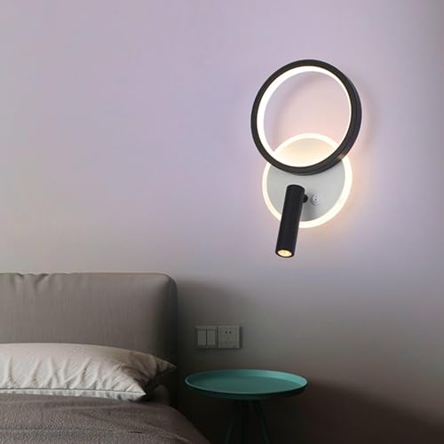 Luz de pared para leer en la cama con interruptor accesible y foco ajustable LED
