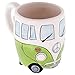Green Ceramic Shaped Coffee Mug / Cup (VW Camper Van) By Giftbrit