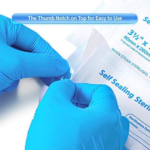 Annhua Self Seal Sterilization Pouch 200 PCS Sterilizer Bags 3.5\" x 10\", Self Seal Pouches Bags for Dental Tools, Nail Toolkits, Makeup Brushes and Office Instruments - Thumbnail 6