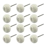 LifCratms 12Pcs Cashmere Polishing Buffing Wheel, 3 mm Mandrel Mounted Wool Polishing Wheel Soft Fine Rotary Tool Accessories for Jewelry Watches Polishing