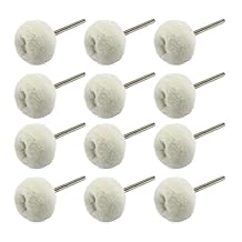 12Pcs Cashmere Polishing Buffing Wheel, 3 mm Mandrel Mounted Wool Polishing Wheel Soft Fine Rotary Tool Accessories for Jewelry Watches Polishing