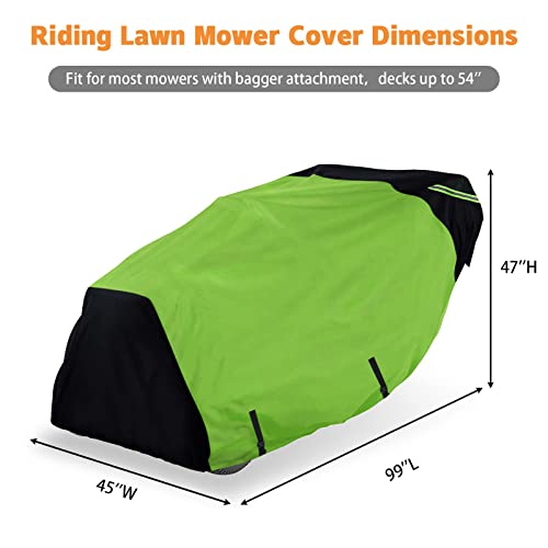 Riding Lawn Mower Cover with Bagger Attachment,Waterproof Heavy Duty Fits Up to 54”Mower Decks,600D Polyester Oxford UV and Water Resistant,Windproof Buckle Strapping Designed - Thumbnail 2
