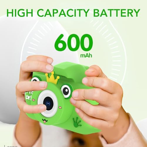 Kids Camera Toy, 4000W Pixels Cartoon Animal Shaped Silicone Cover Front Rear Camera Rechargeable Children Digital Selfie Camera for Travel 5 41ENChX4BbL. AC