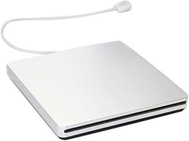 Zunedhys External DVD Drive USB2.0 Portable Slim DVD CD RAM Writer Reader for Laptop Desktop Support Os Win7/8/10 Silver