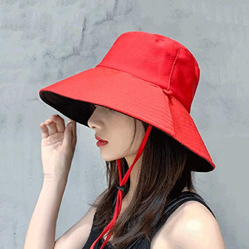 Chapeau de soleil réversible pour femme grand bord bob pliable