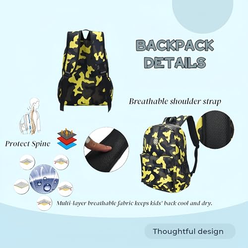 Image of Adanina Camouflage Kids School Backpack Primary Schoolbag Bookbag for Girls Boys