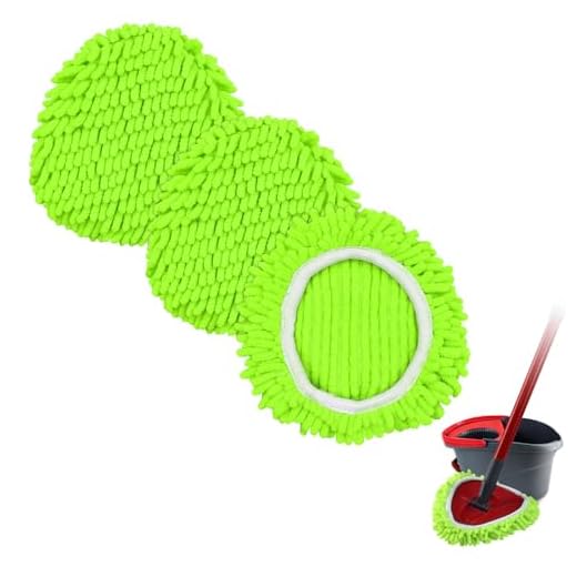 Mop Replace Head for O Cedar, Spin Mop Heads Replacements for Ocedar Easywring 1 Tank Spin Mop, Chenille Duster for Ocedar Mop Include 3 Pack Microfiber Chenille Mop Pad for Ocedar Spin Mop