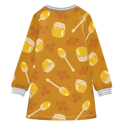 Honey Jars Wand Girls Dresses Long Sleeve Sweatshirt Dress for Girls Winter Toddler Casual A Line Dresses Size 2-8T2