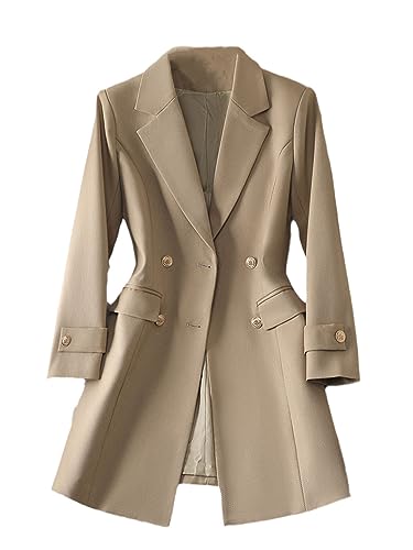 Preisvergleich Produktbild Ownwfeat Lässiger, Langärmliger, Zweireihiger Midi-Blazer Für Damen