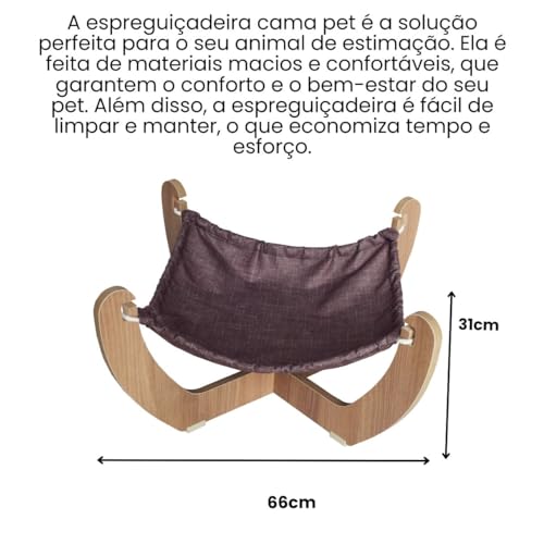 Cama Rede Gato Cachorro Pet MDF Espreguiçadeira Modelo X - Amadeirado