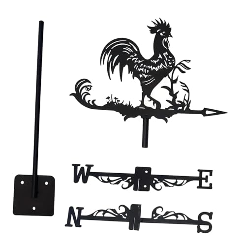 Sharplace Banderuola segnavento a Forma di Gallo, banderuola segnavento in Ferro, Decorazione da Esterno, Decorazione da Tetto per Cortile, Fattoria, Prato