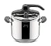Produktbild Lagostina Mia Lagoeasy'UP 7 l Schnellkochtopf aus Edelstahl 18/10, Ø 22 cm, Dampfkochtopf für Induktion und Gas, Vereinfachtes Öffnen des Deckels, mit 3-lagigem Irradial-Plus-Boden, Spülmaschinenfest