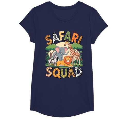 Cool Safari Costume for Men Women Kids Adult African Safari T-Shirt, Girls, Navy Blue, Small