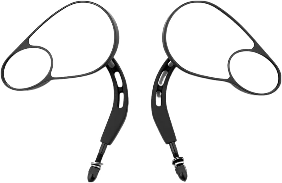 Split Vision Mirrors/Motorcycle Rearview Mirrors for Harley Davidson/Road King/Street Electra/Glide Ultra/Classic FLHTCU/Fat Boy/XL883/1200/Softail/Street Bob/Low Rider/Dyna/Sportster (Bright Black)