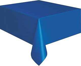 Royal Blue Solid Rectangular Plastic Table Cover (54" x 108") 1 Count - Elegant Design & Premium Quality, Ideal For Parties, Events & Everyday Use