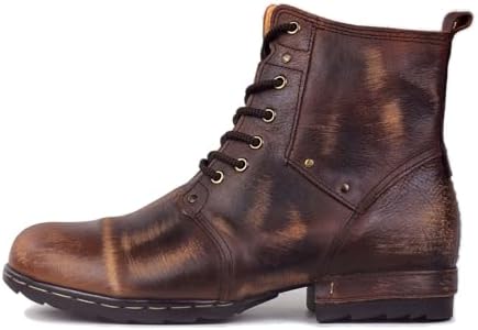 OSSTONE Moto Laarzen Voor Mannen Mode Lace Lederen Chukka