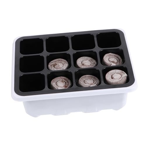 Toyvian 12 Piezas Cajas De Plántulas Bandeja para Semilleros Bandeja De Cultivo y Bloques De Tierra Bloque De Tierra para Fertilizante para Invernadero