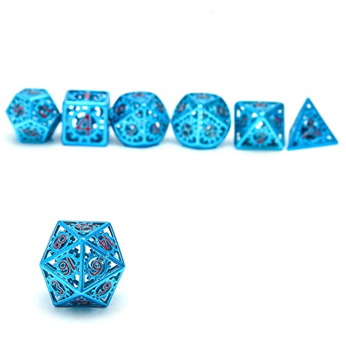 DND Metal Dice Set 7pcs Dungeon Dragon Dice, Punk Style RPG Games Math Teaching DND Dice, Metal dice Set d&d - Thumbnail 3
