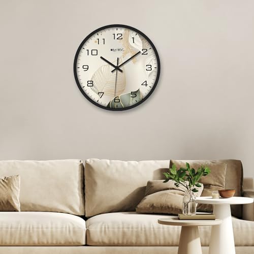 Image of Olive Tree Wall Clock 12 inch Decorative Plastic Wall Clock TIK-TIK Movement Classic Battery Operated Round Easy to Read for Room /Home /Kitchen /Bedroom /Office /School - 9055