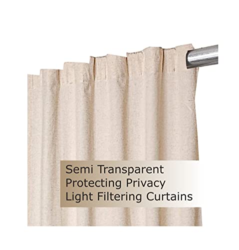 Curtain 2 Panel Set -50X84 Natural Curtains,Linen Flax Tab Top Curtains,Farmhouse Cotton Curtains, Reverse Window Panels, Curtain Drapes Panels, Bedroom Curtains, Natural-Curtain Set Of 2 #TOP6