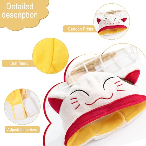 Pet Cute Hat TAIZER 3 Pcs Duckling Hat Cat Piggy Hat Cat Adjustable Pet Headwear Hat with Ears Cat Puppy Pet Hat Cute Headwear Funny Hat Party Costume (yellow) - Image 3
