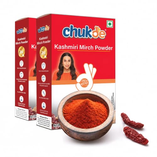 Image of Chukde Kashmiri Lal Mirch Powder, 100g | Natural Rich Red Colour Chilli Powder | Ideal for Tandoori, Punjabi Curries & Marinades | Mild Spicy | No Artificial Colour Added (Pack of 2)