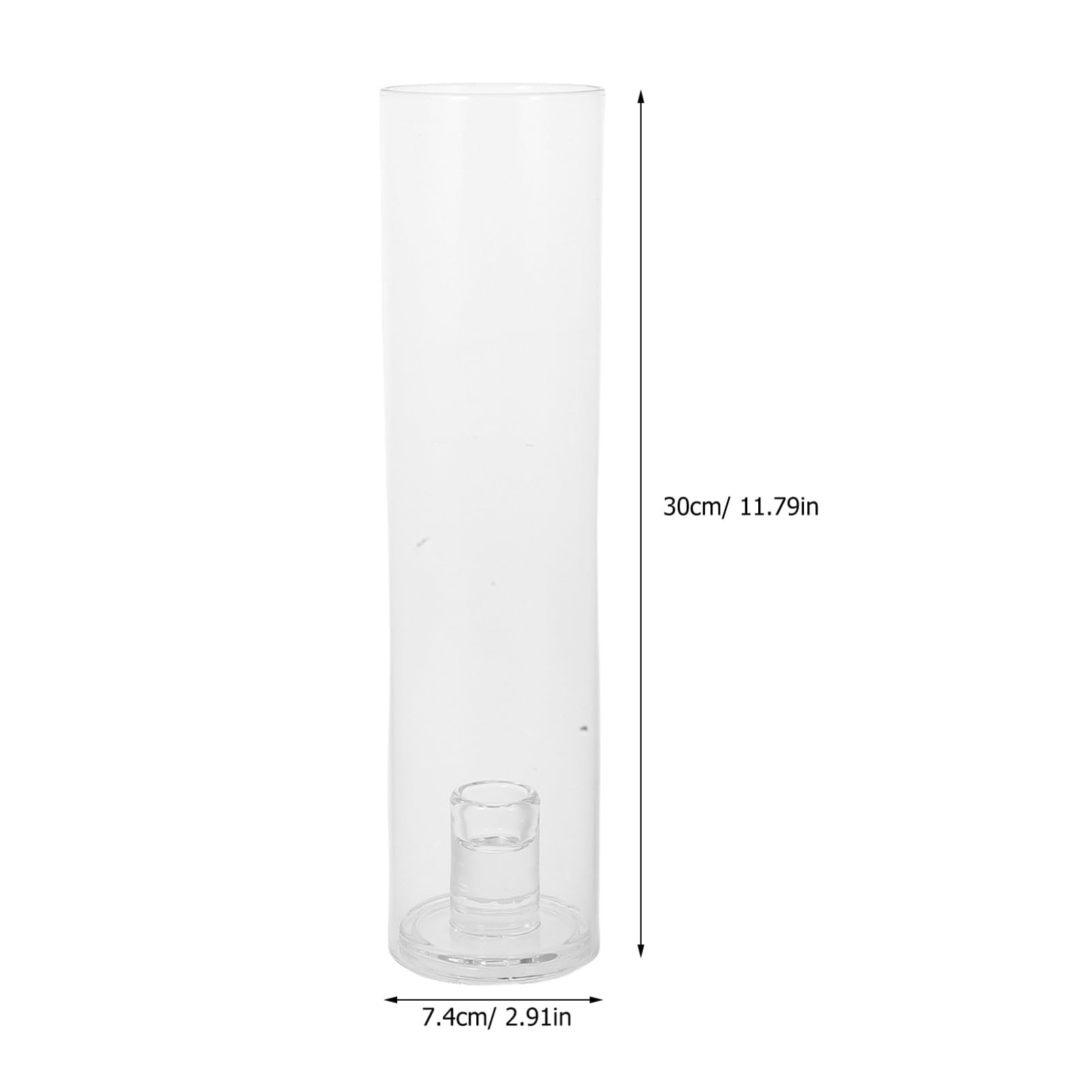 Mobestech Portavelas Estable y Versátil de Vidrio Transparente en Forma de Cilindro, con Tubo Cortaviento para Decoración del Hogar y Cumpleaños