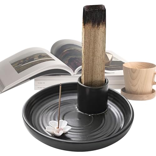 Soporte Santo, quemador de incienso de cerámica | Soporte de incienso de cerámica,Soporte de incienso ardiente para decoración del hogar, colector de cenizas para estante de escritorio, mesa