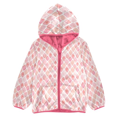 OTVEE Cute Pink Snake Skin Pattern Kids Hoodie Jacket Fall Spring Full Zip Warm Outwear Coat