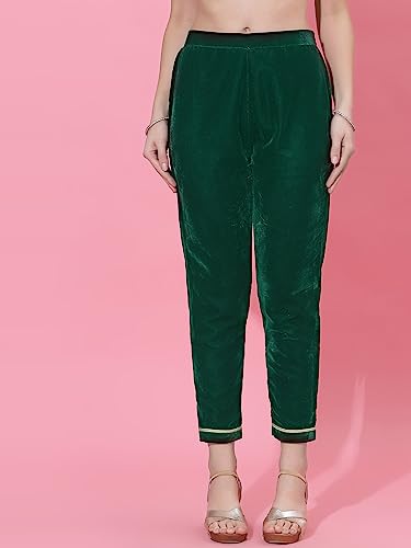 Image of SIRIL Women's Velvet Embroidery Straight Kurta Pant with Dupatta