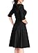 Miusol Women's Retro Hepburn Style Half Sleeve Swing Bridesmaid Dress, Black, XL