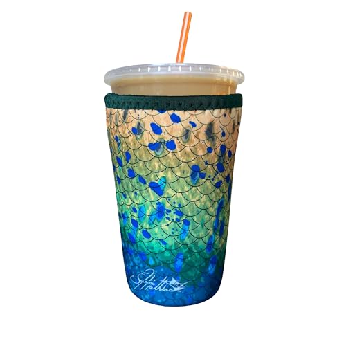 Image of Iced Coffee Sleeve, Insulated Neoprene Cup Sleeve, Fits a 32 Oz. Coffee Cup, Washable and Reusable, Iced Coffee Accessories, Large Mahi by Jason Mathias