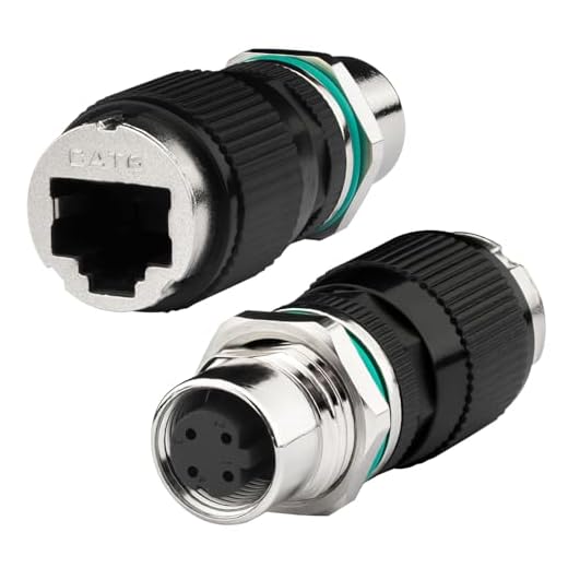 Lonlonty M12 4 Pin D Code to RJ45 Ethernet Adapter Cat6a IP68 10Gbps | Shielded waterproof adapter compatible with Cat6a Cat6 Cat5e industrial networks