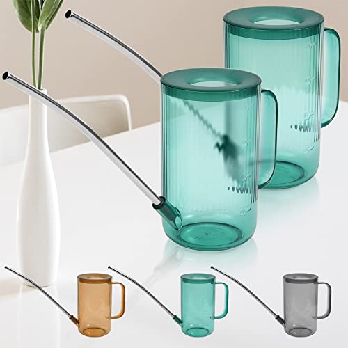 Watering Can Indoor Plants, Zoutog 2 Pack Plastic Plant Watering Devices With Long Spout, Indoor Watering Can For House Succulent Plants - 34 Oz / 1000 Ml, Green #TOP15