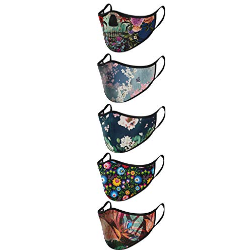 Preisvergleich Produktbild 5 Stück Waschbarer Stoff Wiederverwendbar Einfacher Tie Dye Druck Erwachsene Elastisch Multifunktions Multilayer Sport im Freien Bandana