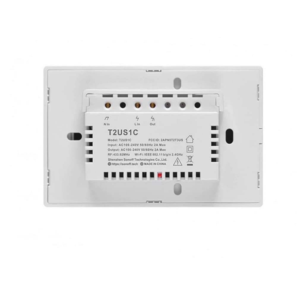 Vetrineinrete® Interruttore smart 1 canale controller da remoto wireless wifi placca touch domotica (Bianco)